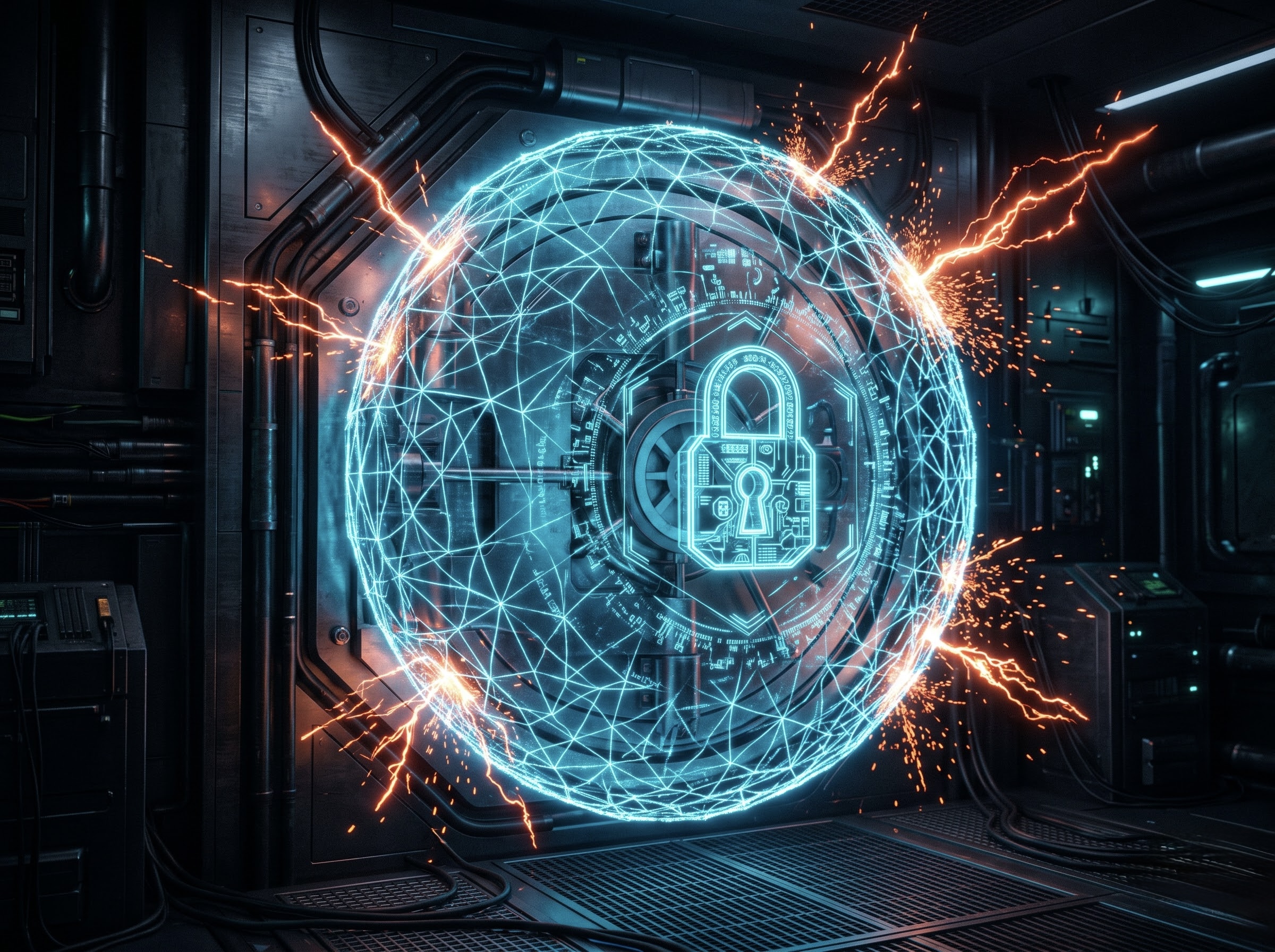 Shielded data vault with encrypted light lattice