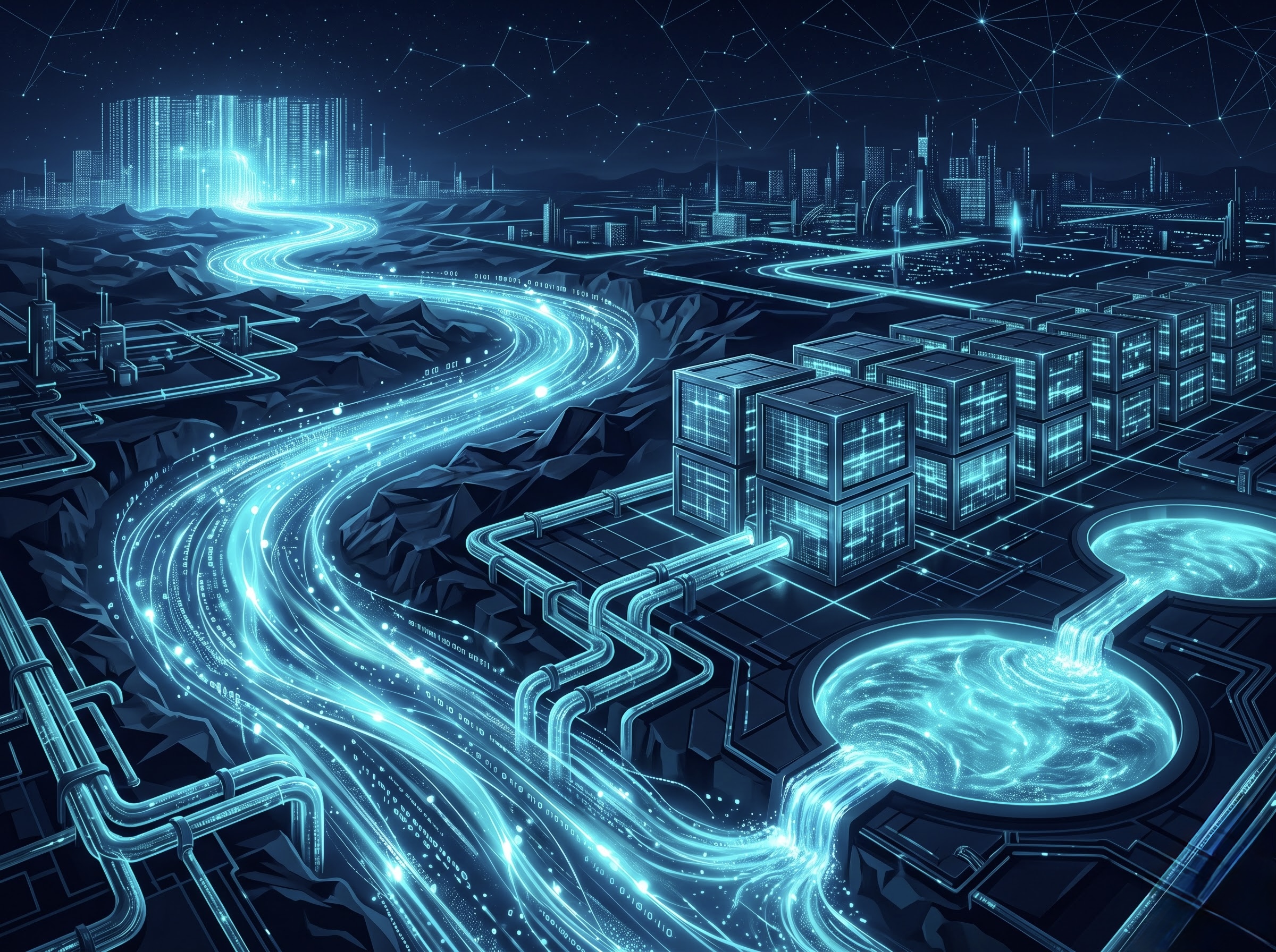 Data pipelines flowing into warehouse cubes