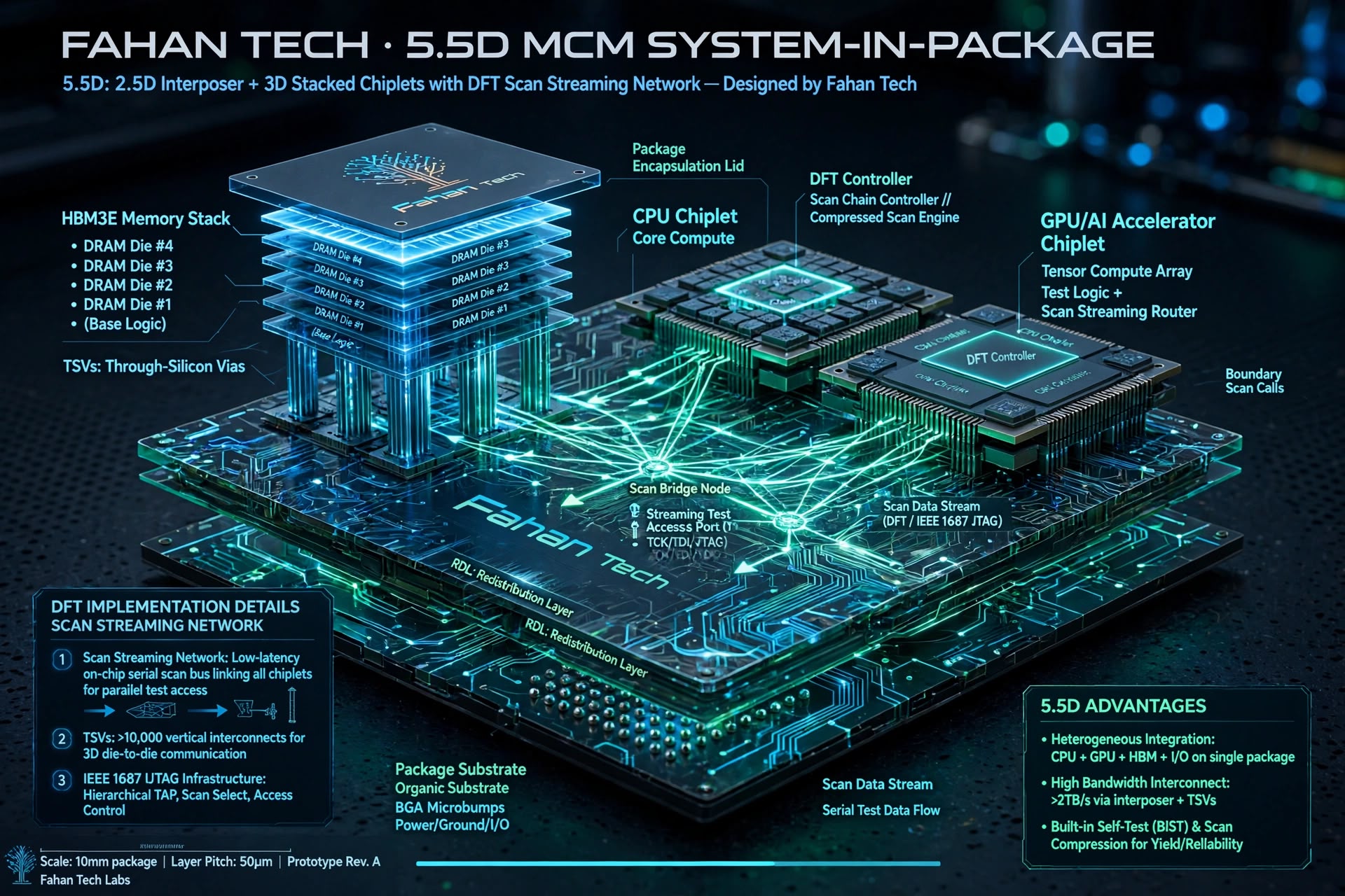5.5D MCM System-in-Package Diagram
